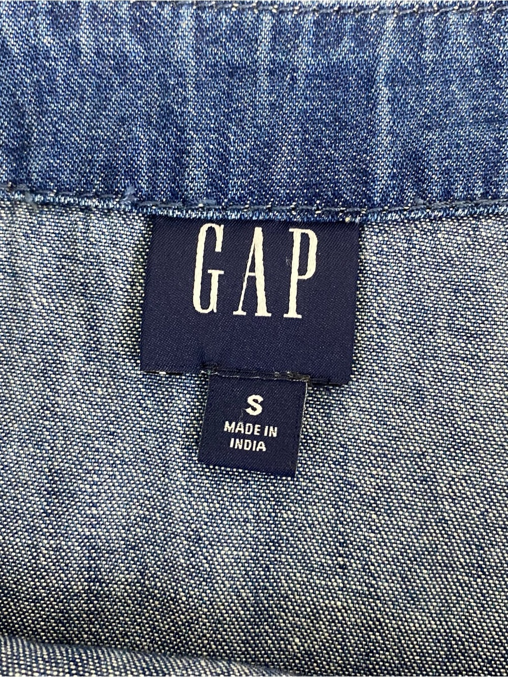 Gap Blue Denim Jean Wrap Mini Skirt Size Small Blue A-Line Lightweight - Picture 3 of 9